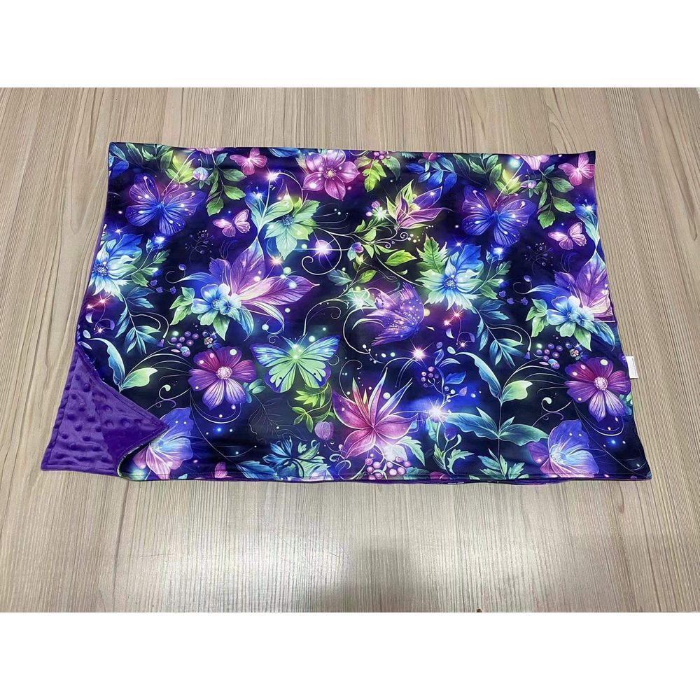 Flowers and Butterflies Kids Minky Blanket‎